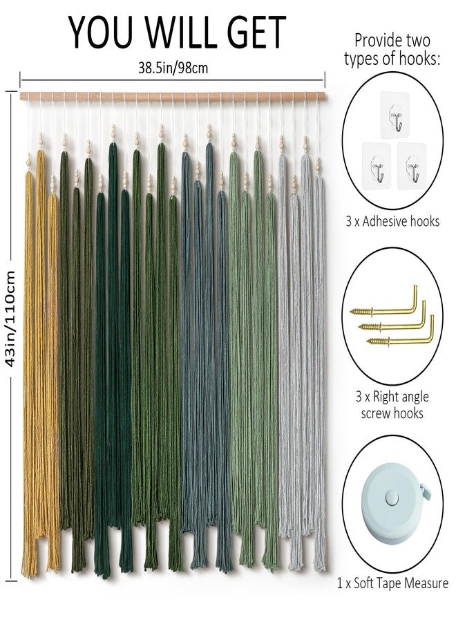 KHOYIME Macrame Wall Hanging Large Boho Home Decor Aesthetic, Bohemian Green Tassels Tapestry Modern Handmade Artwork Chic Wall Art Decorations for Living Dining Room Bedroom Nursery Office 38.5"x43" - Image 2